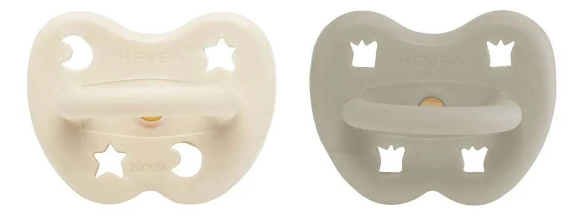 Hevea Orthodontic Teat Newborn 0+ Months - Oat & Milky White - 2 stk.