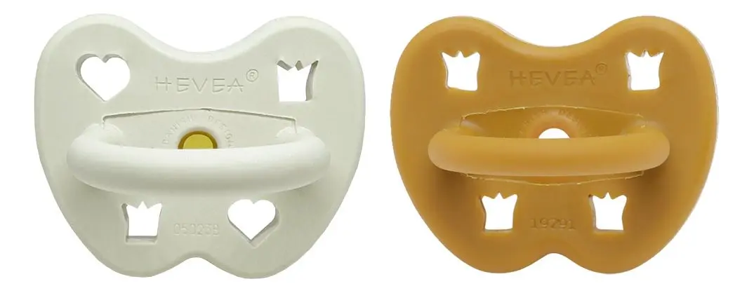 Hevea Round Teat 3-36 Months - Arctic amber - 2 stk.