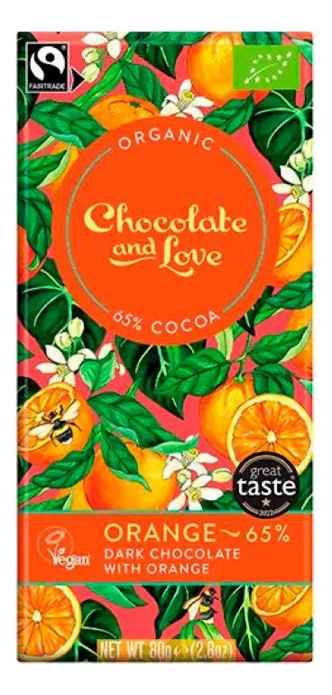 Chocolate and Love Orange Sjokolade 65% Ø - 80 g