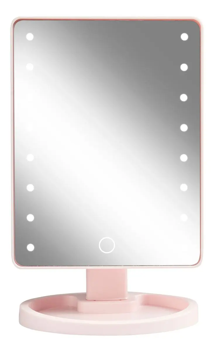 Gillian Jones Hollywoodspeil m. Touch, LED lys og USB-C - Rosa - 1 stk.