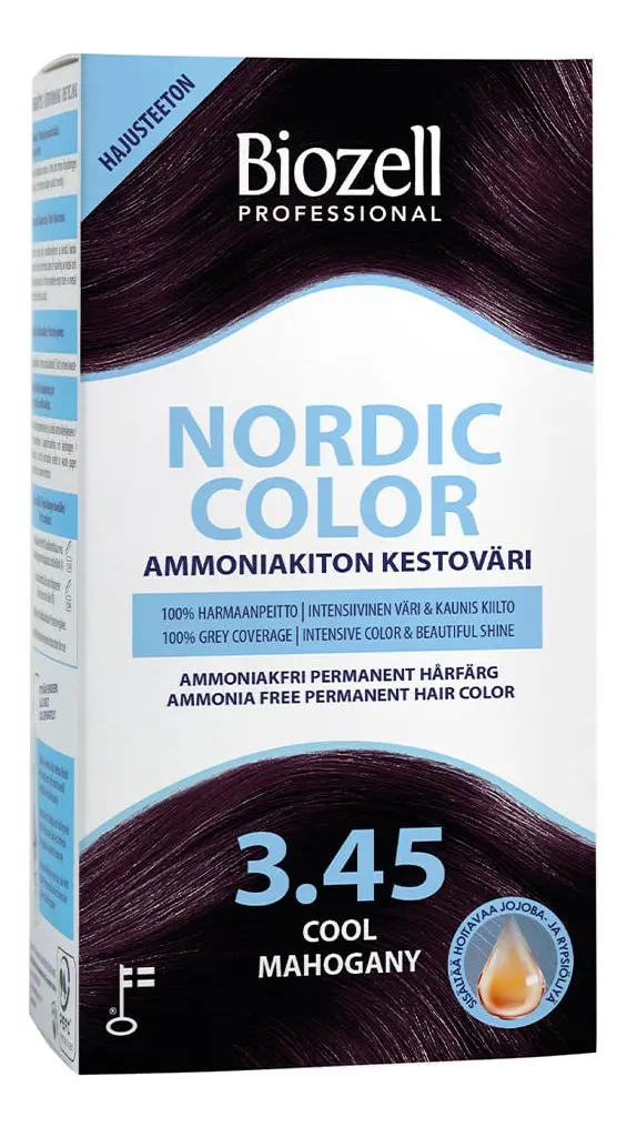 Biozell Professional Nordic Color Cool Mahogany 3.45 - 2 x 60 ml.