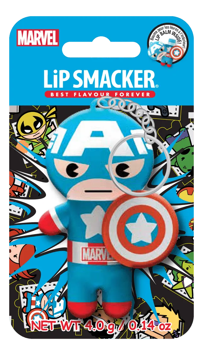 Lip Smacker Captain America Lip Balm - Red, White, Blueberry - 4 g.