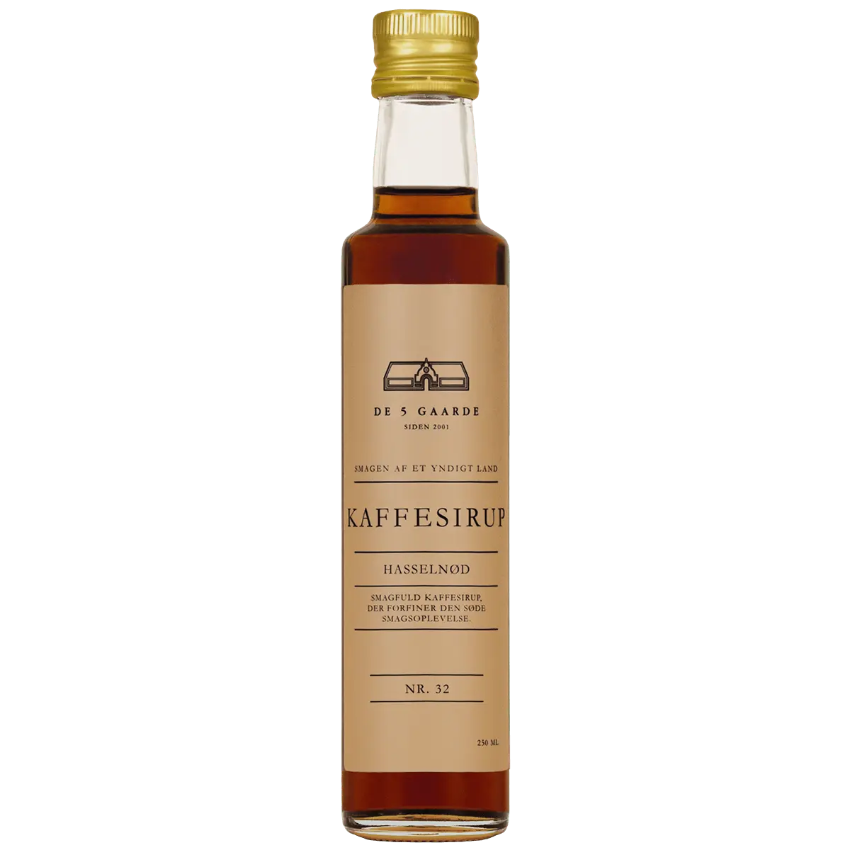 DE 5 GAARDE kaffesirup Hasselnøtt - 250 ml