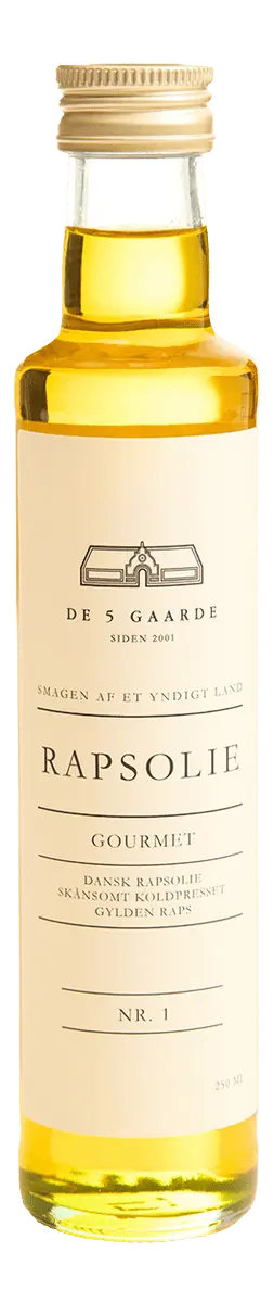DE 5 GAARDE Dansk Kaldpresset rapsolje, Gourmet - 250 ml.