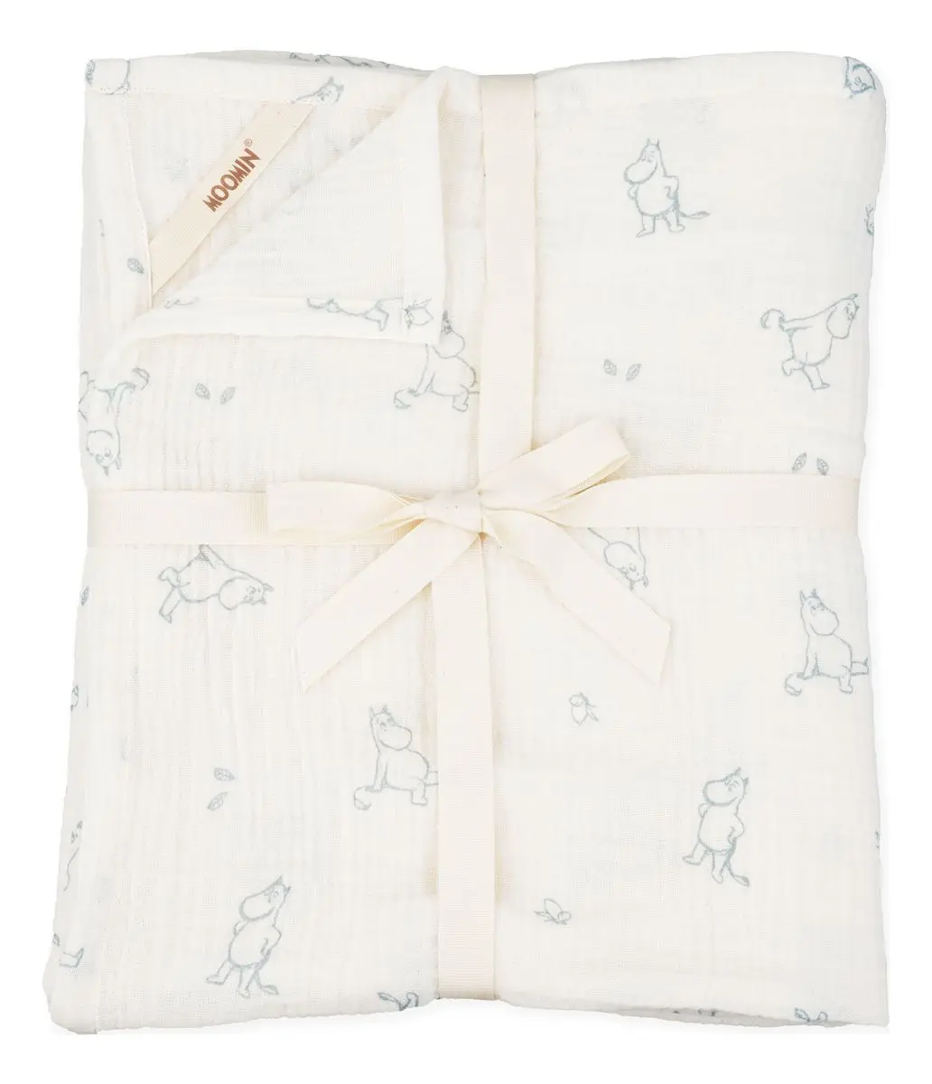 Moomin Mummitrollene - Muslinteppe - Blå - 1 stk.