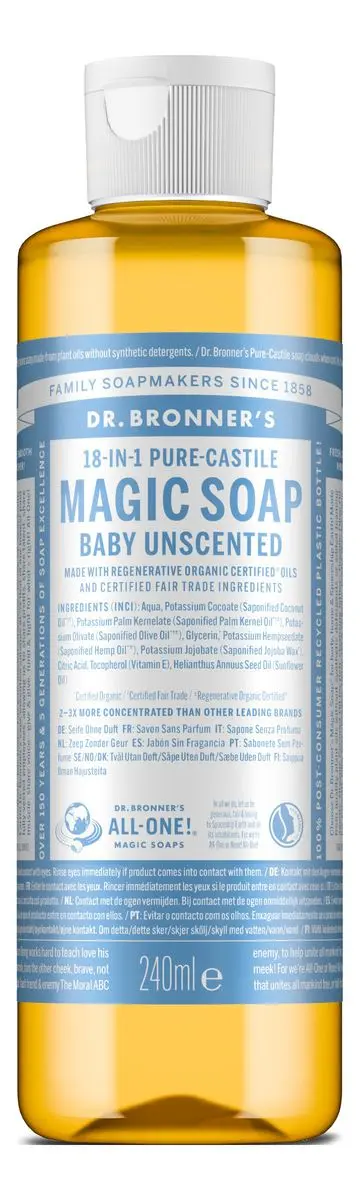 Dr. Bronner's Magic Soap Baby Unscented - 240 ml.