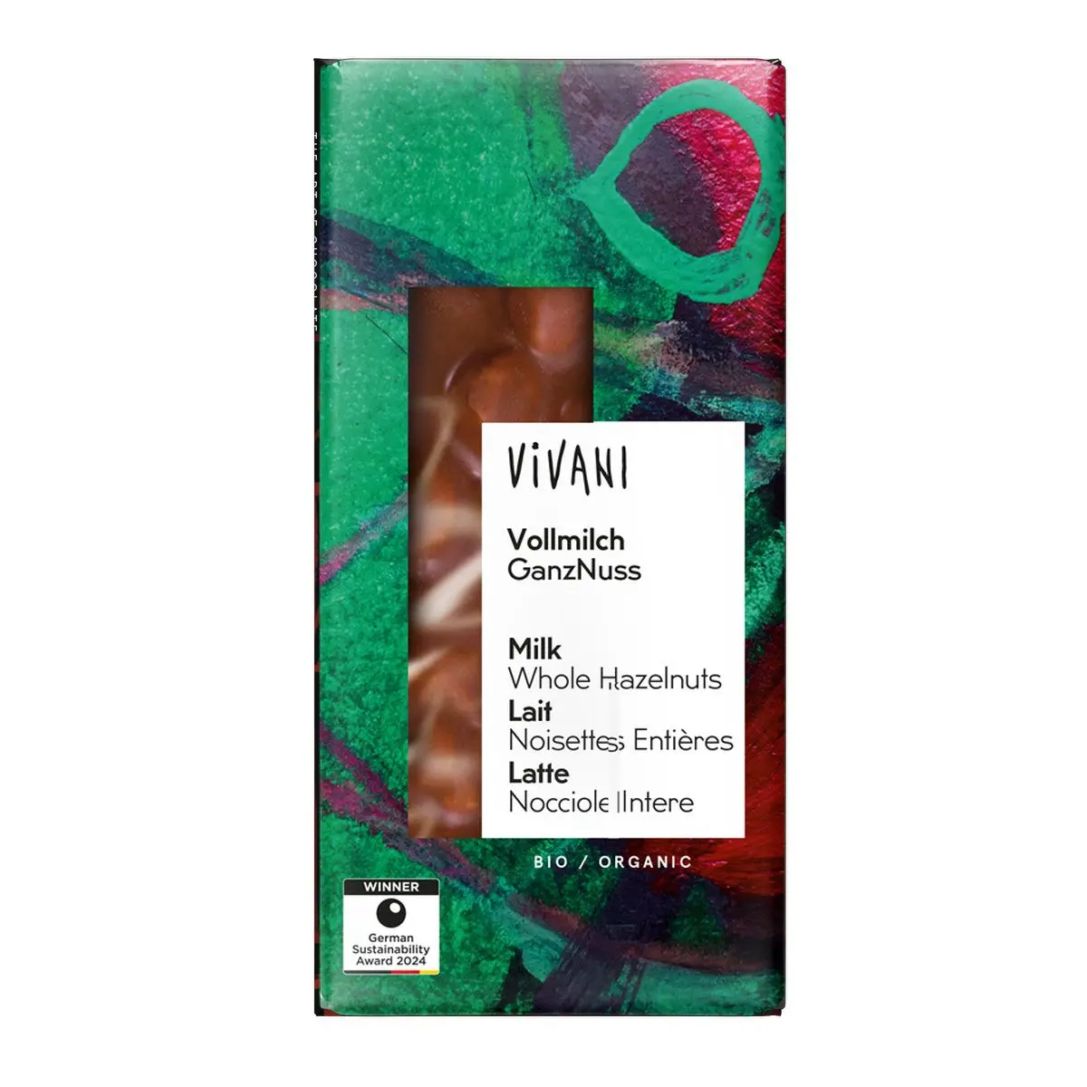 Vivani melkesjokolade med helnøtt Ø - 100 g