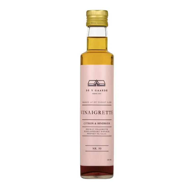 DE 5 GAARDE Vinaigrette med sitron og bringebær - 250 ml