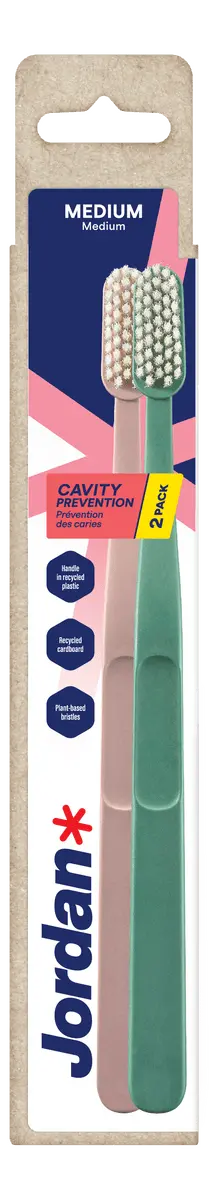 Jordan Clean Smile Care Tandbørste Medium - 2 stk.