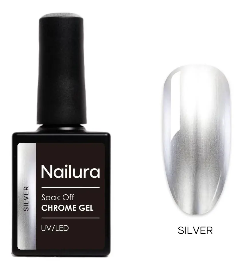 Nailura Chrome Base Silver Gel - 10 ml.