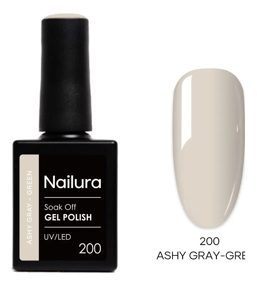 Nailura Gel Polish 200 - Ashy Gray Green - 10 ml.
