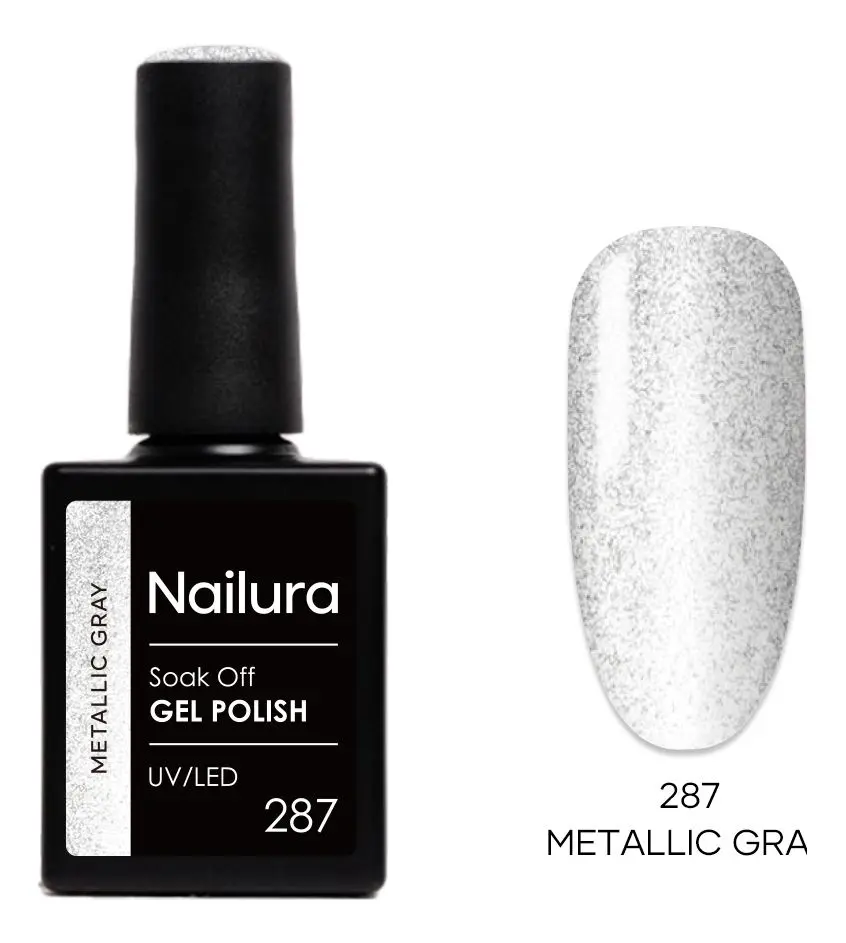 Nailura Gel Polish 287 - Metallic Gray - 10 ml.