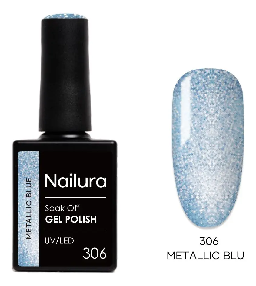 Nailura Gel Polish 306 - Metallic Blue - 10 ml.