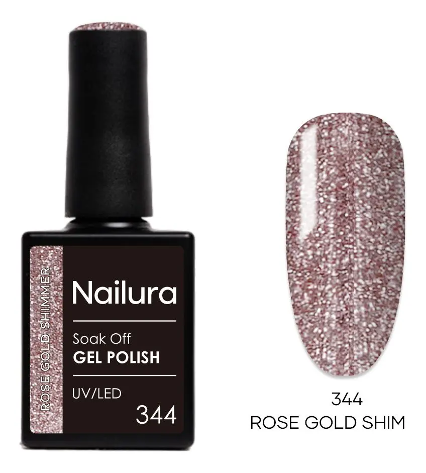 Nailura Gel Polish 344 - Rose Gold Shimmer - 10 ml.