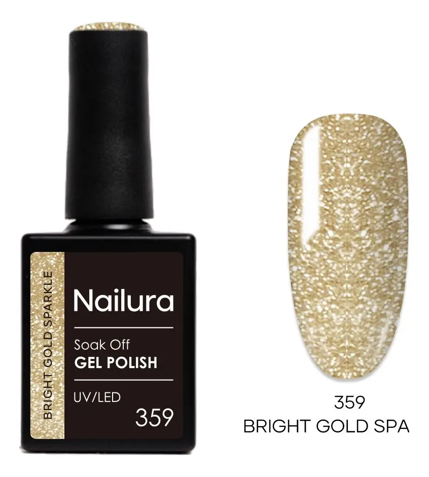Nailura Gel Polish 359 - Bright Gold Sparkle - 10 ml.