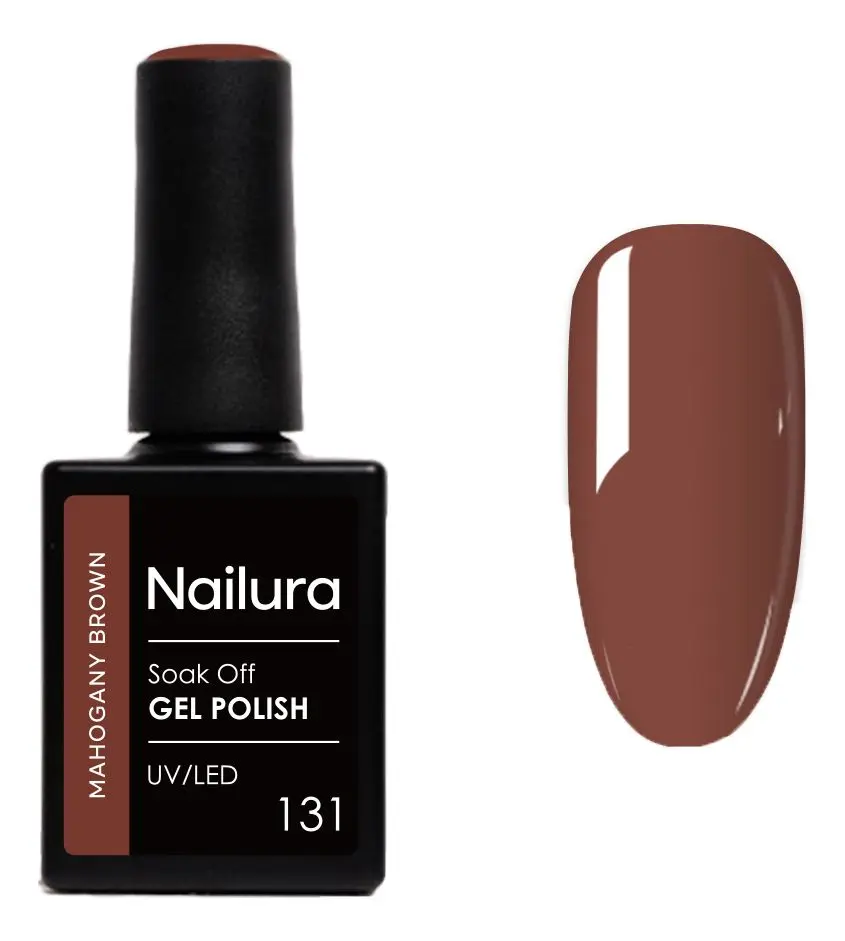 Nailura Gel Polish 131 - Mahogany Brown - 10 ml.