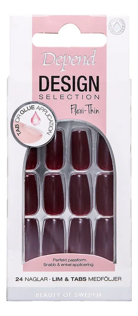 Depend Cosmetics Design Selection Dark Scarlet Short Coffin - 24 stk.