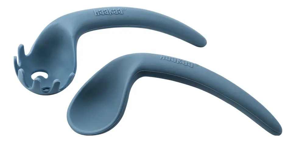 Haakaa Silicone Self-Feeding Spoon Set Bluestone - 1 sett.
