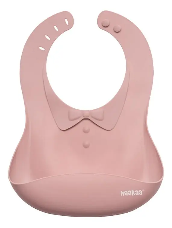Haakaa Silicone Baby Bib Blush - 1 stk.
