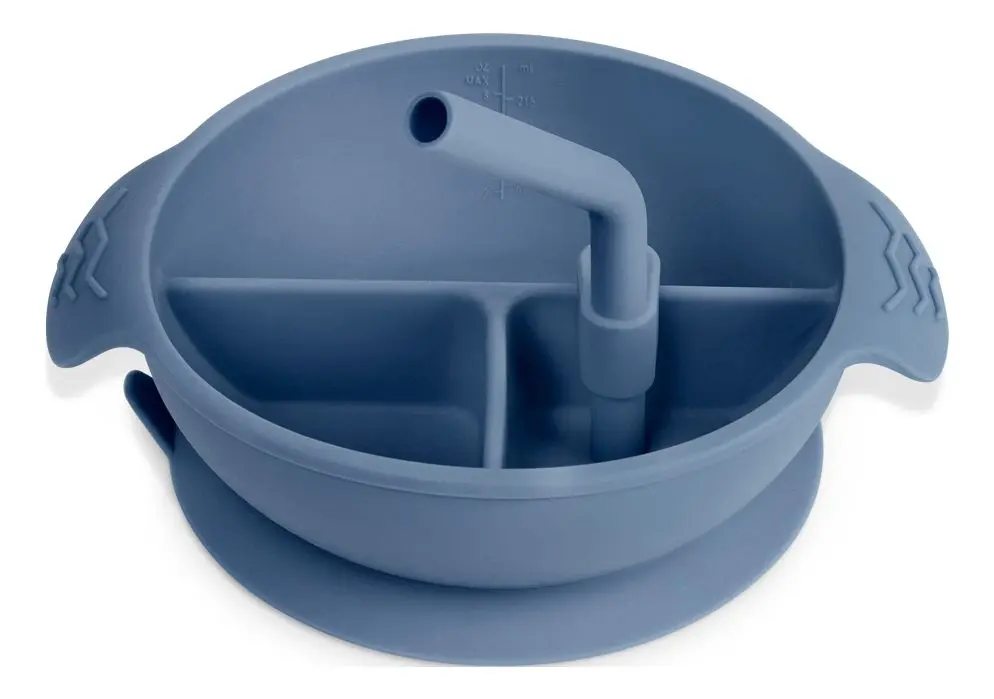 Haakaa Silicone Divided Suction Bowl - Bluestone - 1 stk.