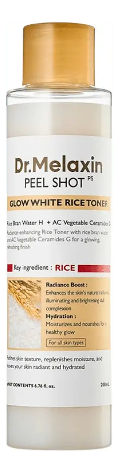 Dr. Melaxin Peel Shot Glow white Rice Toner - 200 ml.