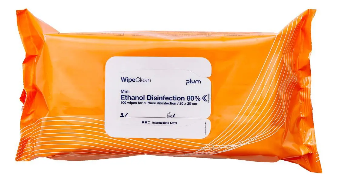 WipeClean Etanol Desinfeksjon 80% mini - 100 stk