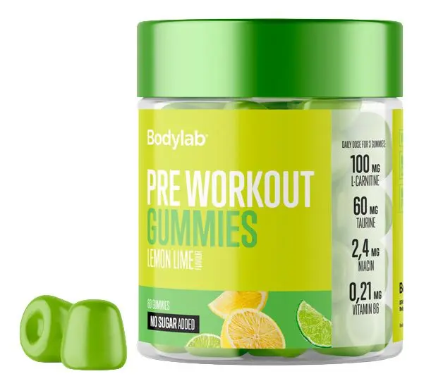Bodylab Pre Workout Gummies Lemon Lime - 60 stk.