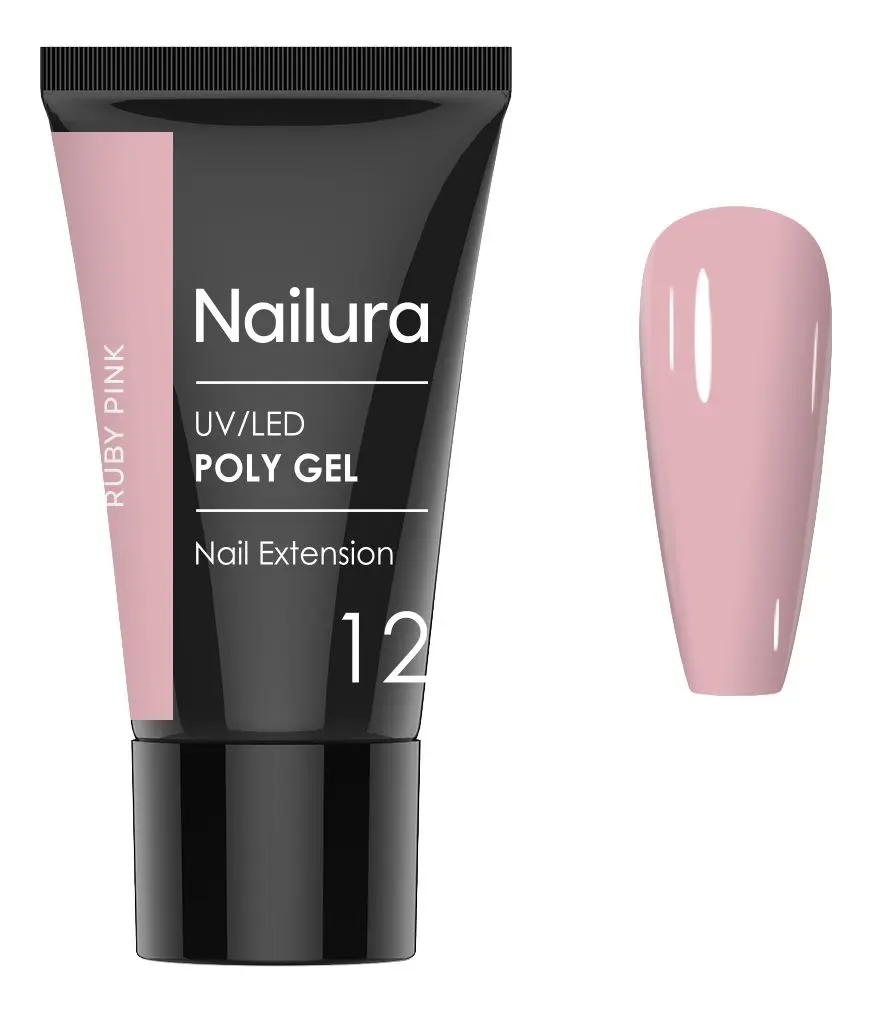 Nailura Poly Gel 12 - Ruby Pink - 30 g.