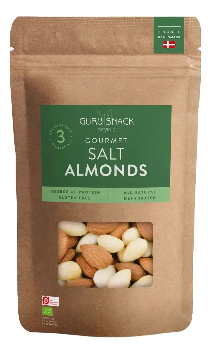 Guru Snack Gourmet Salt Almonds - 100 g.