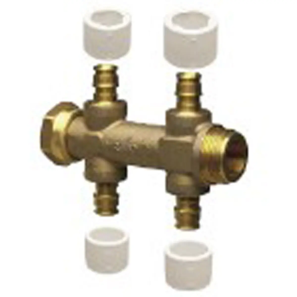UPONOR AQUA PLUS FORDELER M/LØPEMUTTER 2+2 Q&E E NKB DR 3/4"MT/SN 2X2X15 C/C 50MM