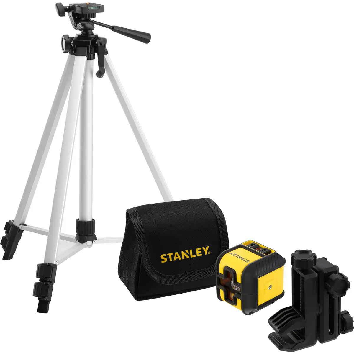 STANLEY CUBIX KRYSSLINJELASER RØD MED STATIV OG VESKE