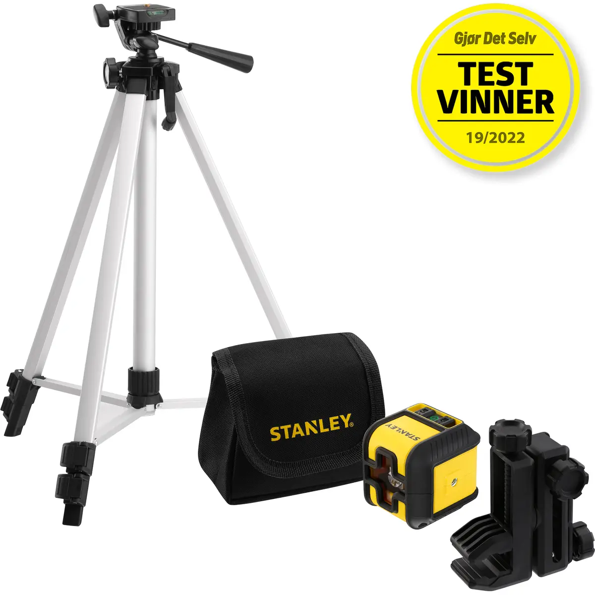 STANLEY CUBIX KRYSSLINJELASER GRØNN MED STATIV OG VESKE