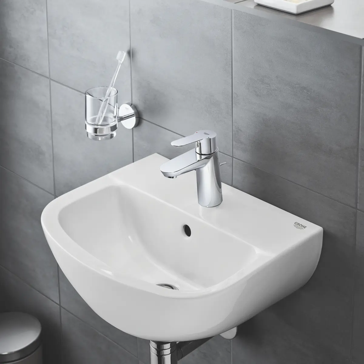 GROHE BAU PORSELEN SERVANT 45X35 CM VEGGHENGT M/OVERLØP ALPINHVIT