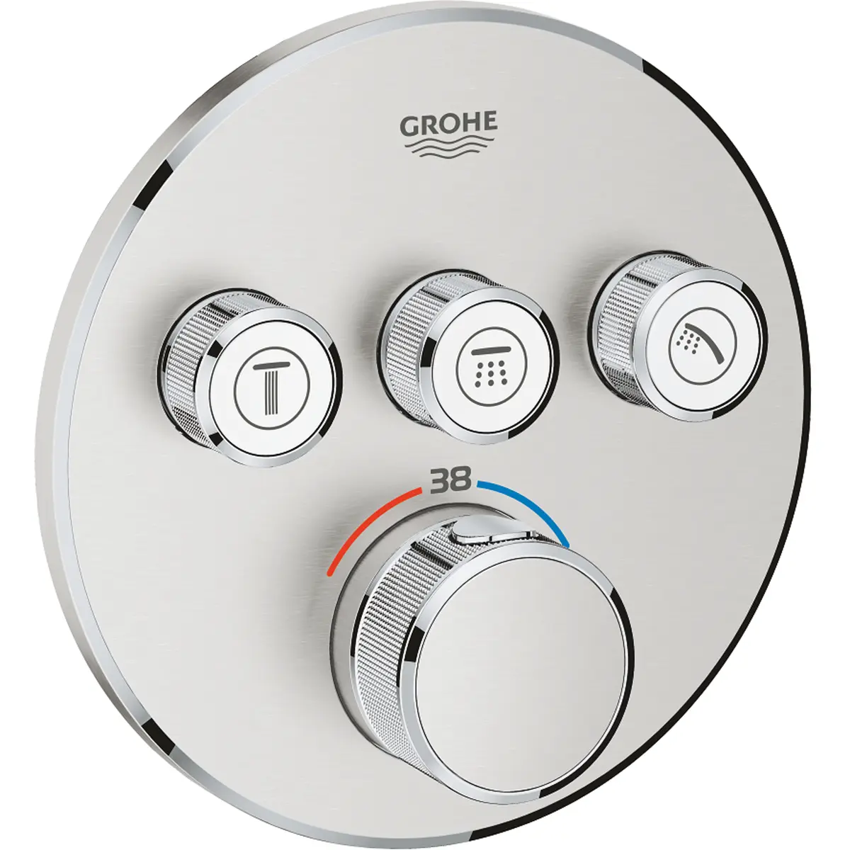 GROHE GROHTHERM SMARTCONTROL DUSJBATTERI M/3 VENTILER SUPERSTEEL