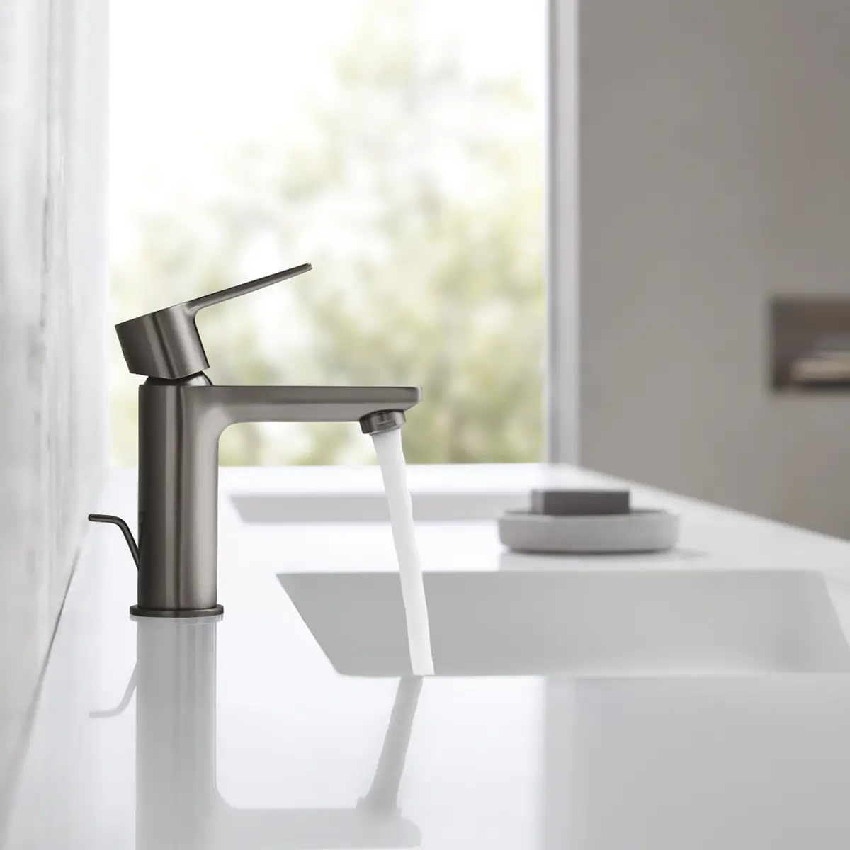 GROHE LINEARE XS SERVANTBATTERI M/OPPLØFT BØRSTET HARD GRAFITT