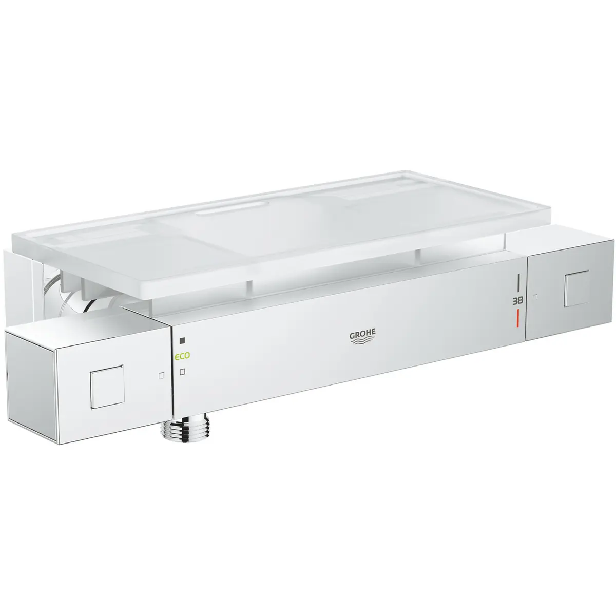GROHE GROHTERM CUBE DUSJTERMOSTAT M/HYLLE KROM