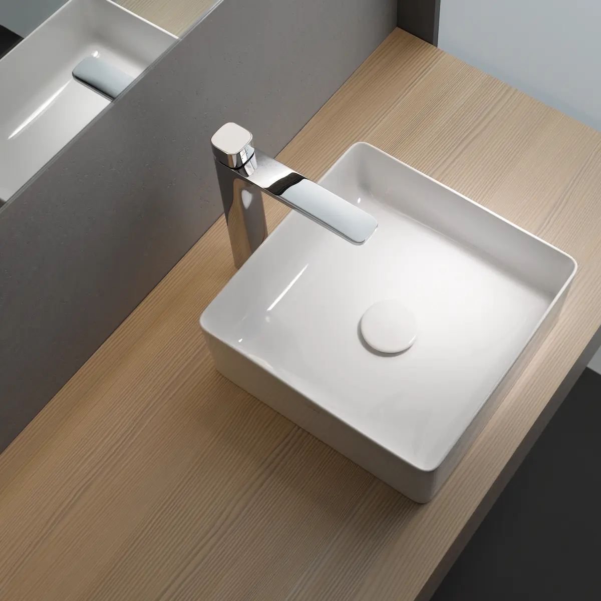 LAUFEN LIVING SQUARE SAPHIRKERAMIK BOLLESERVANT 36X36 CM, HVIT