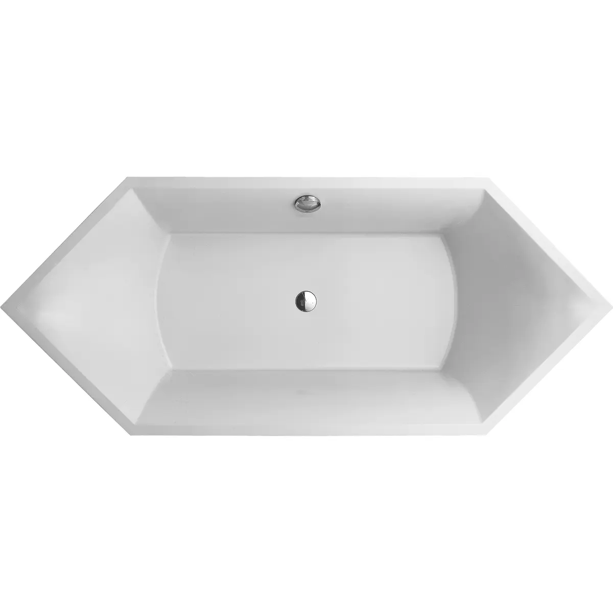 V&B SQUARE DUO BADEKAR 190X80 SEKSKANTET FOR INNBYGGING HVIT ALPIN