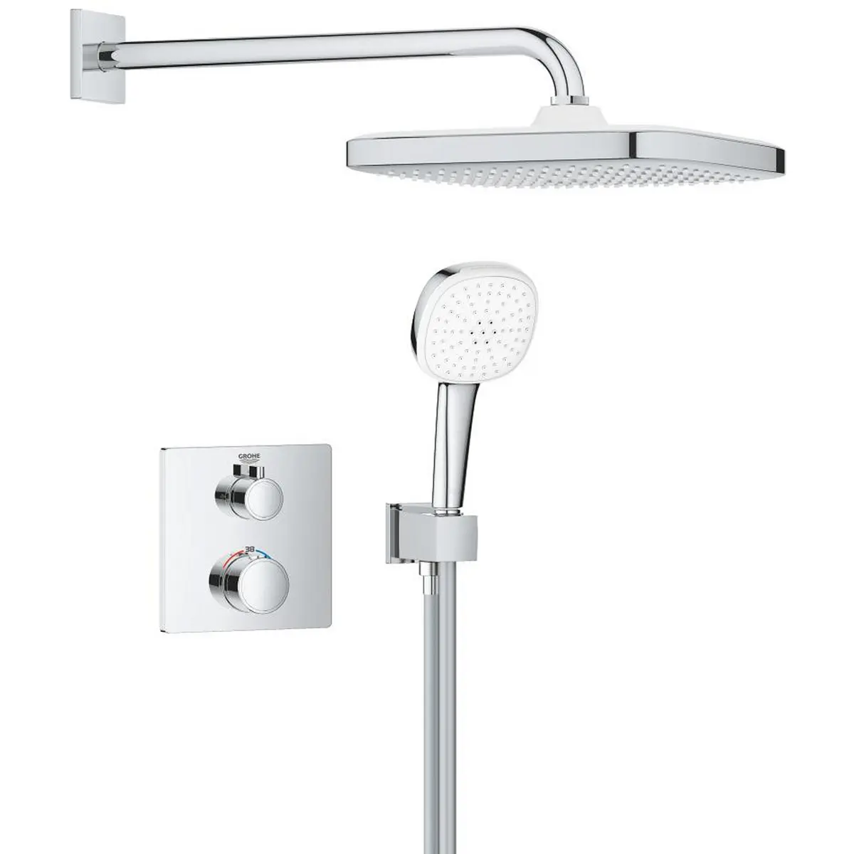 GROHE GROHTHERM DUSJSETT FOR INNBYGGING CUBE KROM