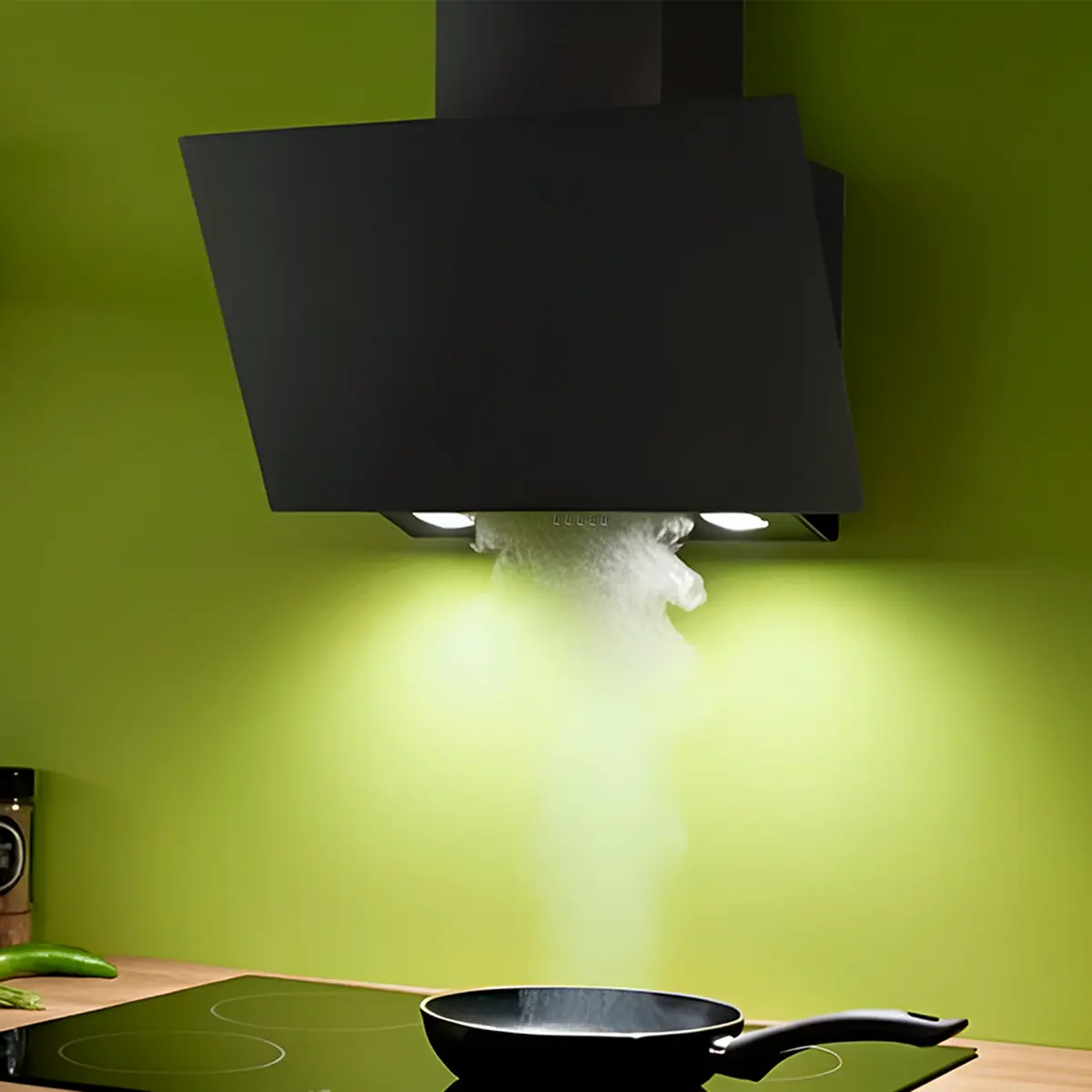THERMEX TREND MODEL 50 KJØKKENHETTE 60 CM VEGGMODELL SORT MED MOTOR