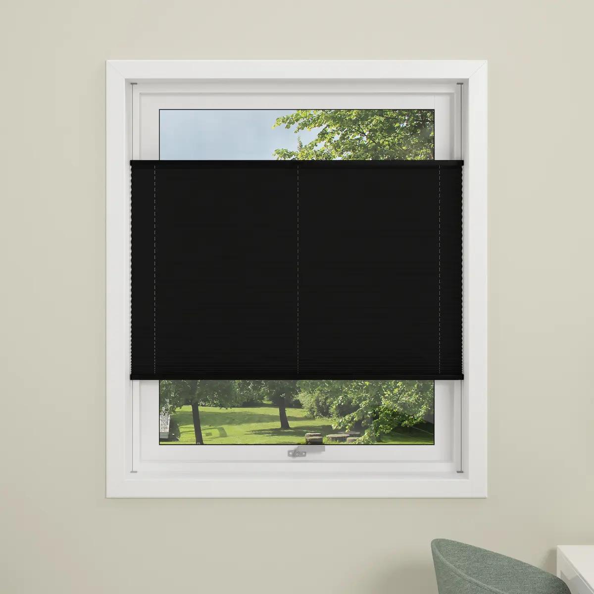 DEBEL PLISSÉGARDIN FLEX LYSDEMPENDE SORT 80X130