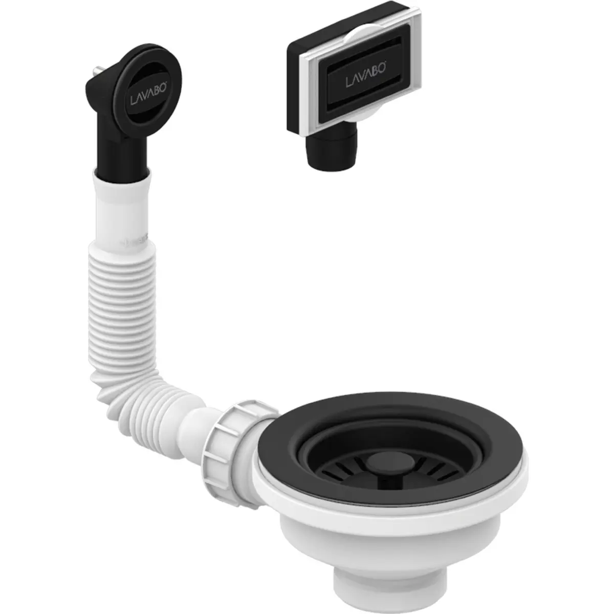 LAVABO UNIVERSAL BUNNVENTIL M/OVERLØP SORT