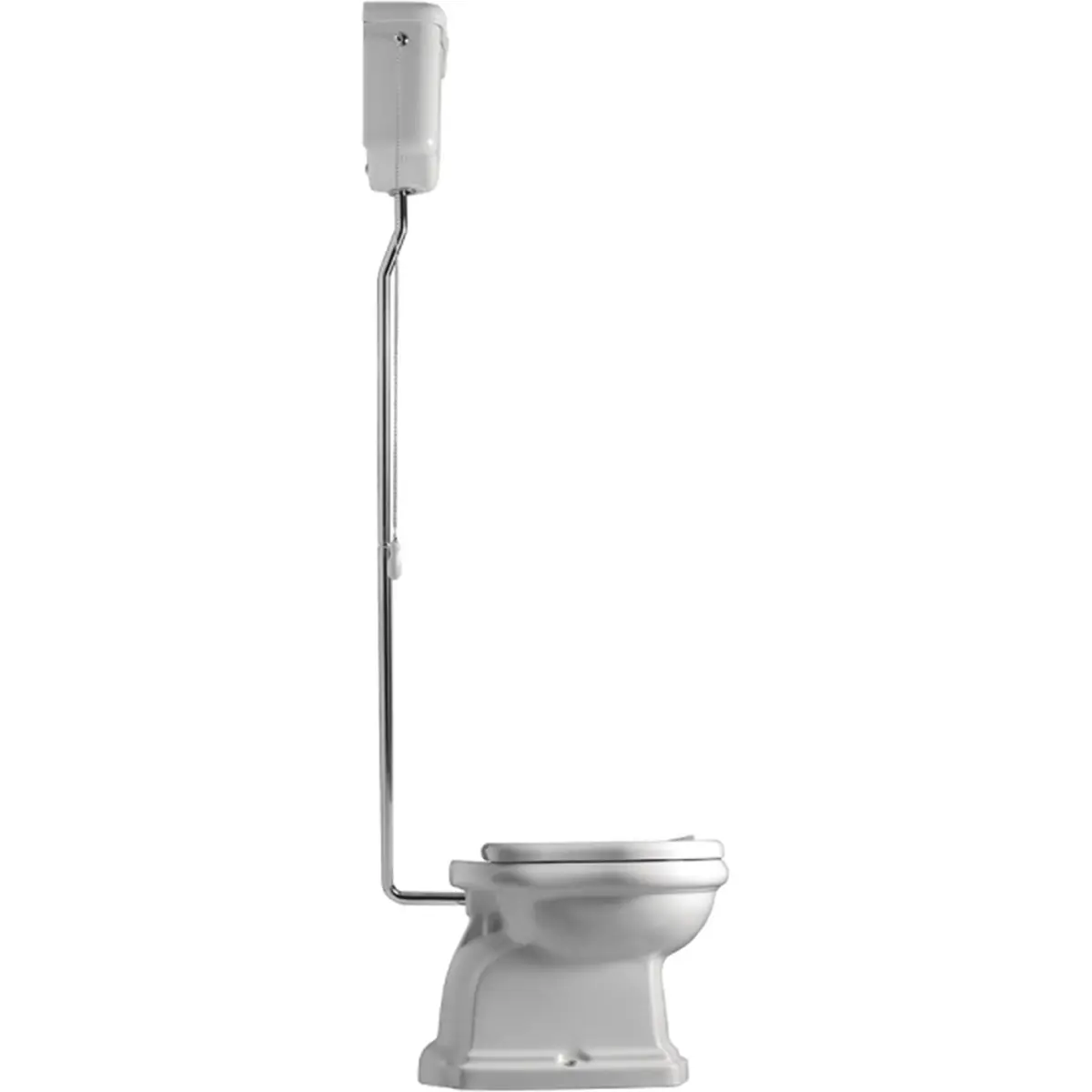 LAVABO RETRO HIGH TOALETT M/P-LÅS HVIT M/KROM RØR
