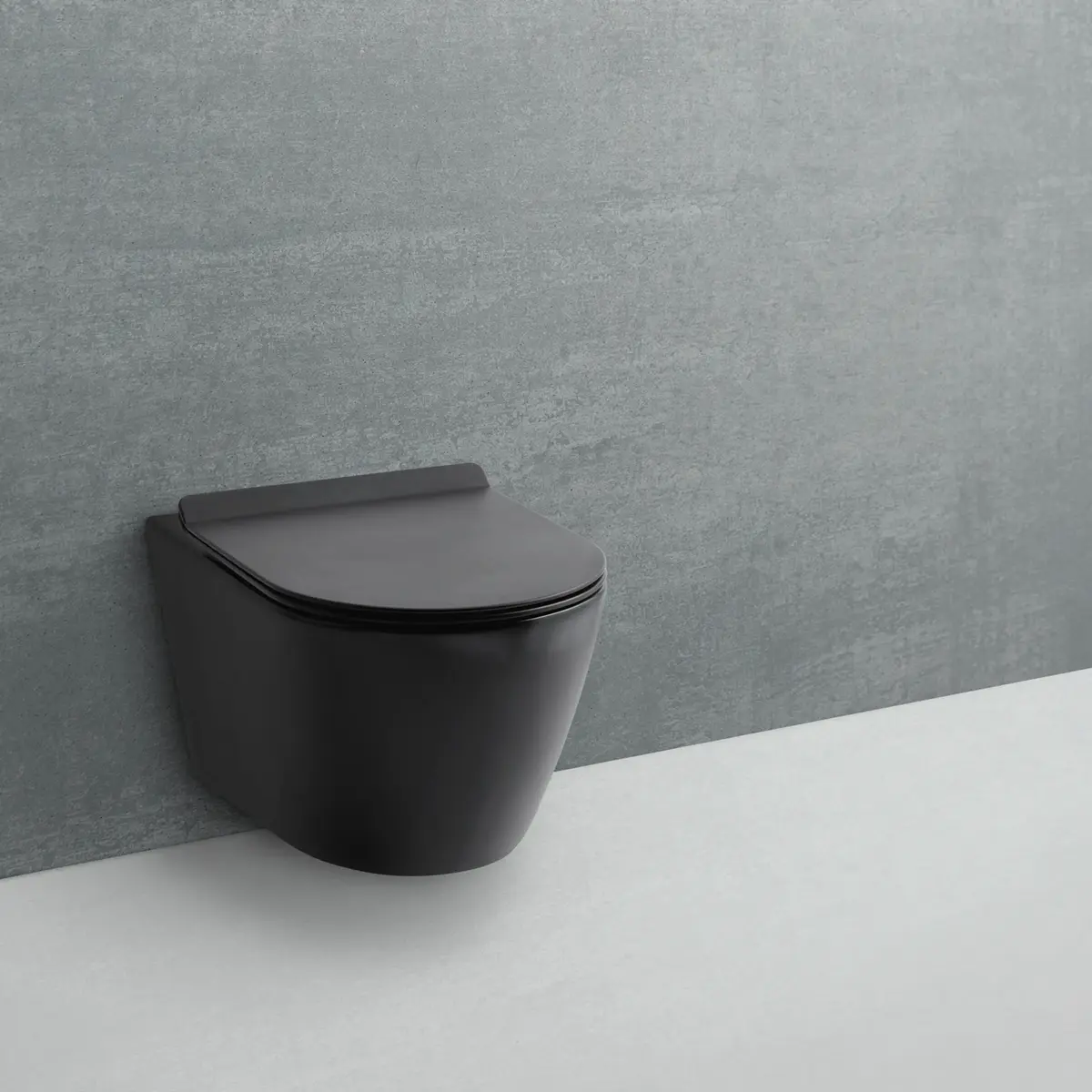 LAVABO STUDIO RIMLESS VEGGHENGT TOALETT M/SLIM TOALETTSETE MATT SORT