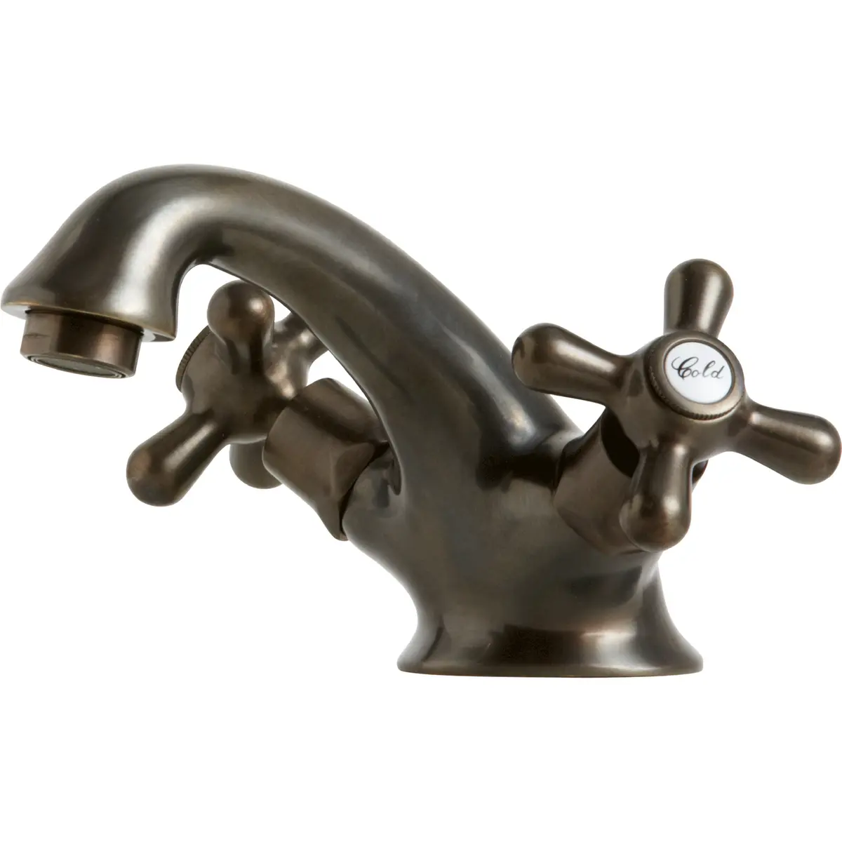 LAVABO RETRO TO-GREPS SERVANTARMATUR M/OPPLØFT BRUNT MASSIV MESSING