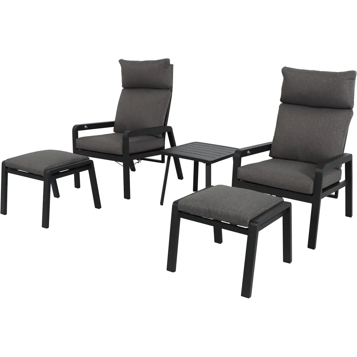 OUTFIT LOUNGESETT 5 DELER MØRK GRÅ