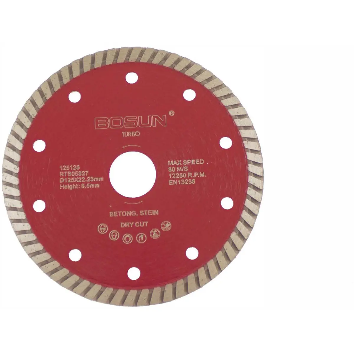 BOSUN DIAMANTBLAD TURBO 125/22.2 MM RØD