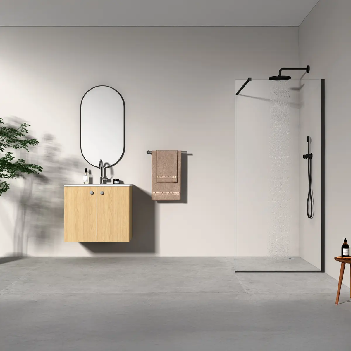 CELESTE FAST DUSJVEGG 90X190CM SORT HØYRE 6MM GLASS M/SIKKERHETSFOLIE