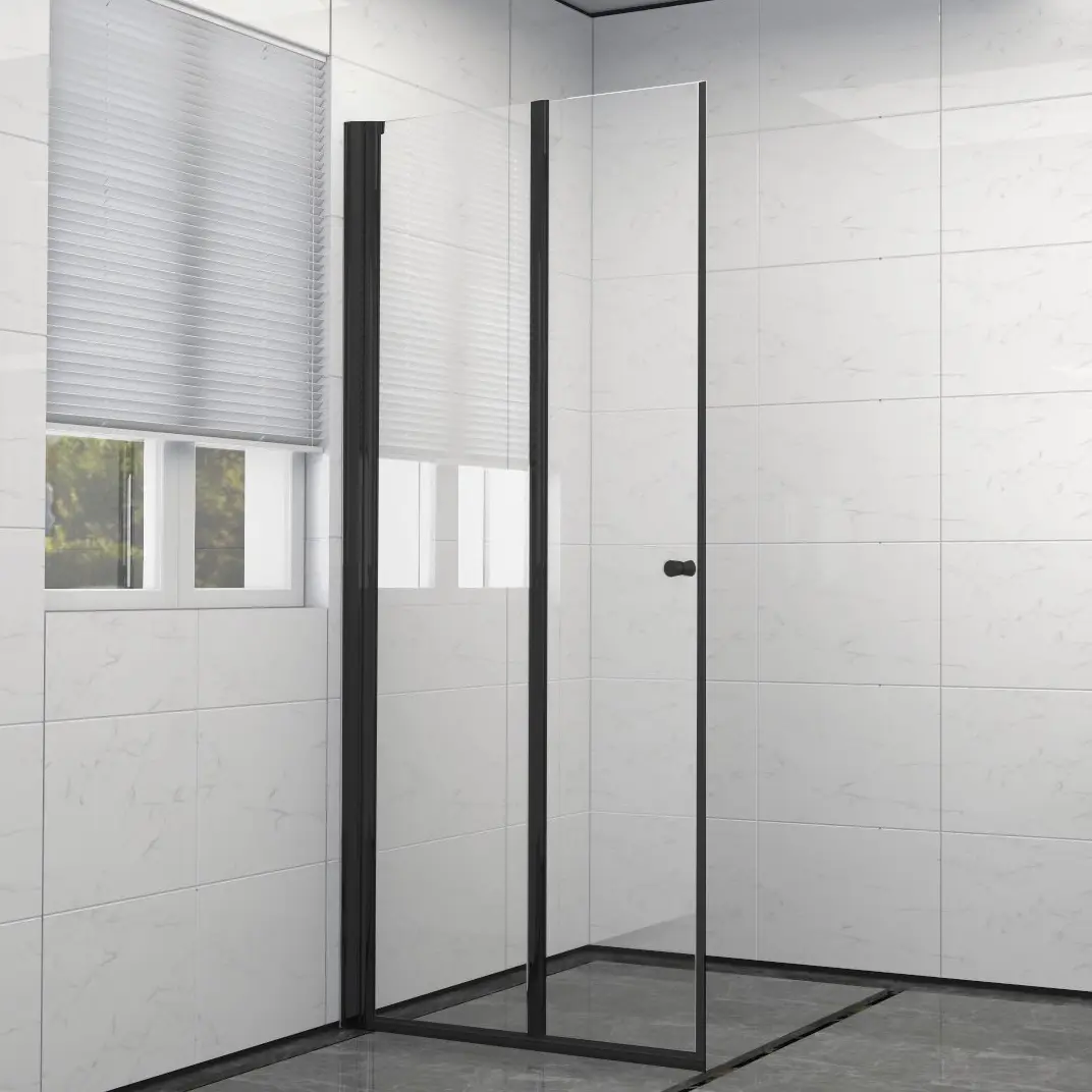 CELESTE MH200 LEDDET DUSJDØR 90X190CM VENSTRE SORT M/SIKKERHETSFOLIE