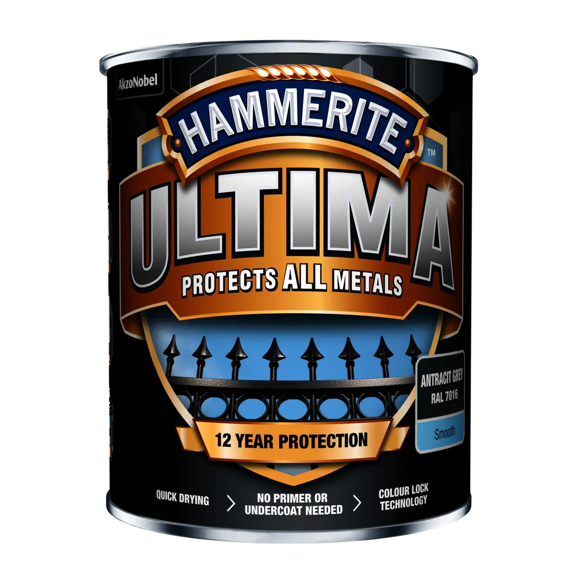 HAMMERITE ULTIMA SMOOTH ANTHRACITE GREY 0,75L